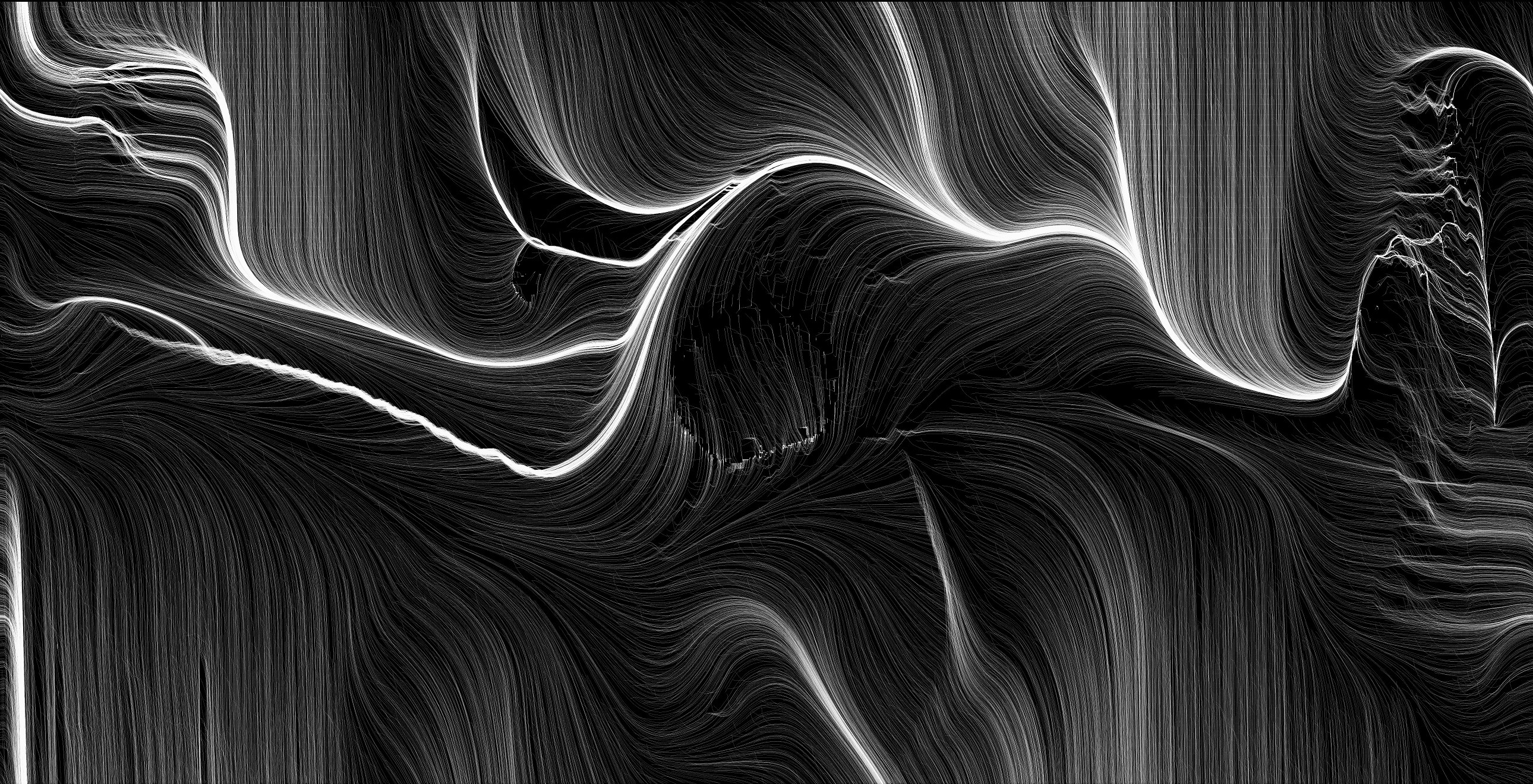 Генеративное искусство. Абстракция. Абстрактные волны. Абстракция волны черно белые.