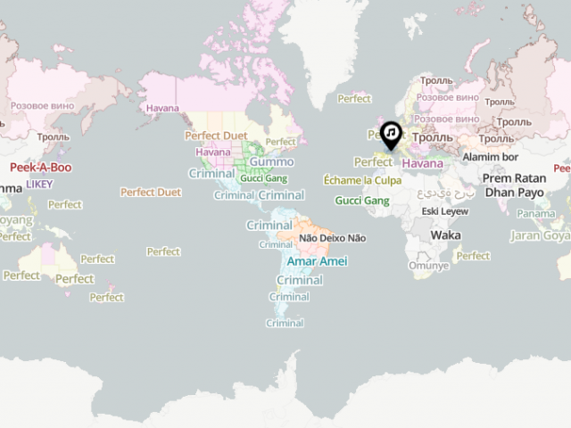 Карта дня: самые популярные песни в разных странах
