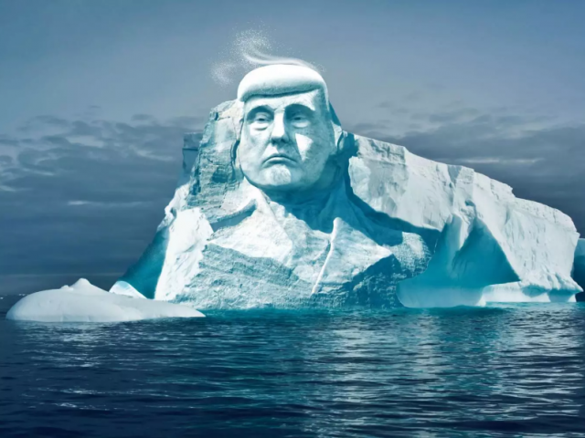 Экологи высекут 35-метрового Трампа из арктического айсберга