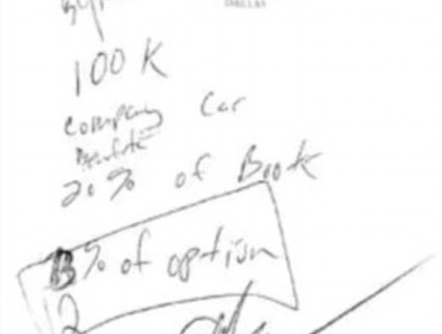 История: американец отсудил у босса $ 1 млн по договору на салфетке с корпоратива