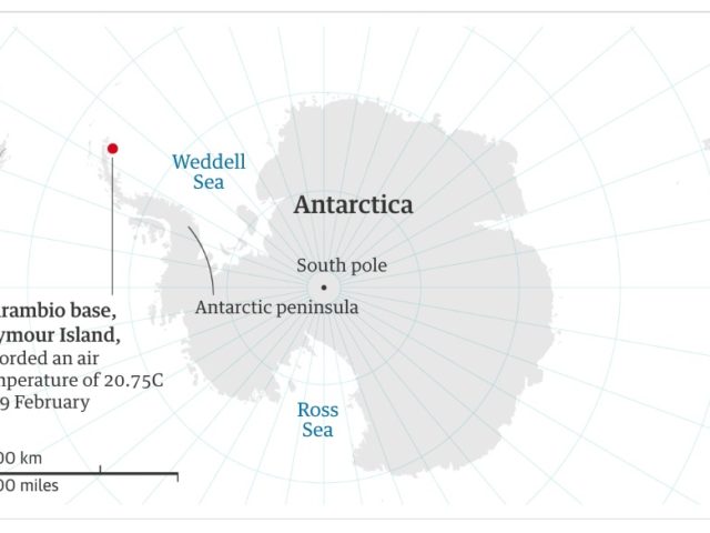 В Антарктике зафиксировали рекордно высокую температуру