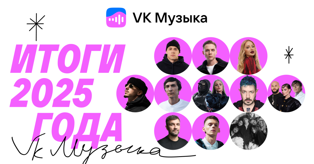 Команда «VK Музыки» поделилась итогами 2025 года — списком хитов и самых популярных артистов