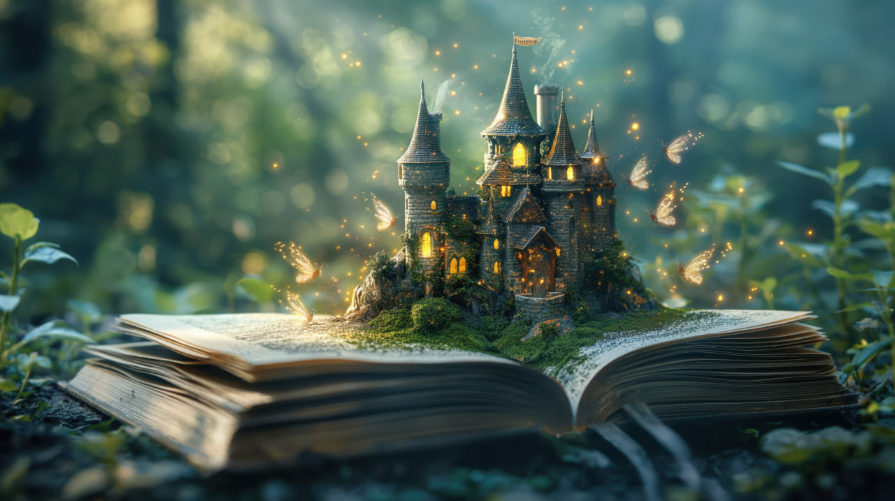 сказка, замок, книга, мифы