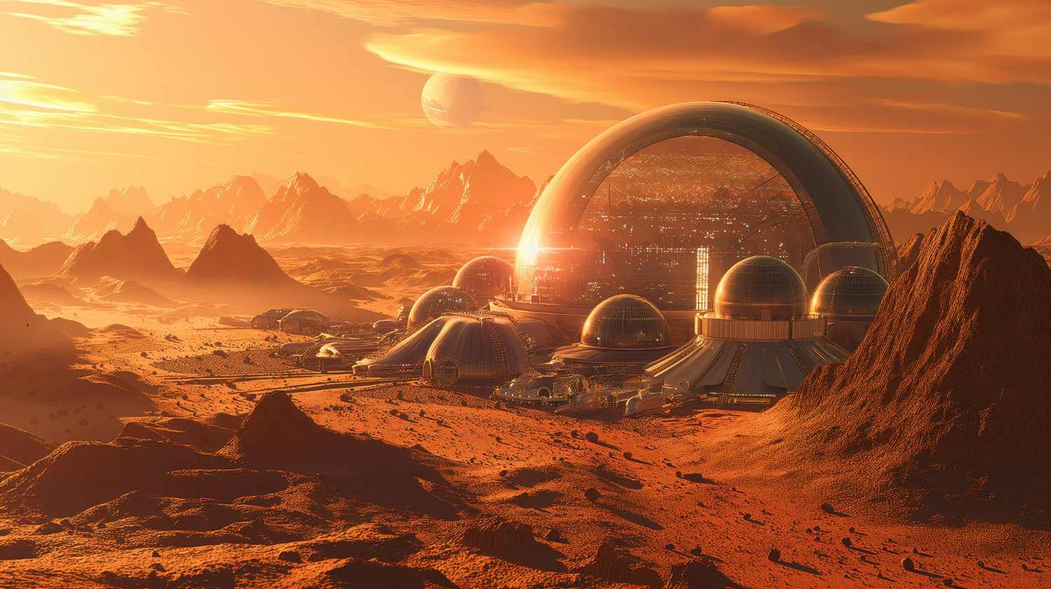 марсианская колония, жизнь на Марсе, дома на Марсе