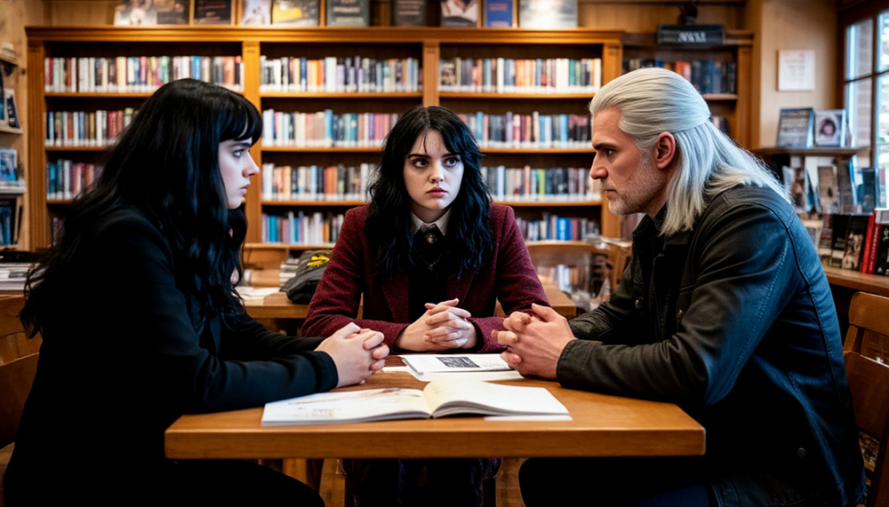 уэнсдей, ведьмак, готика, книги