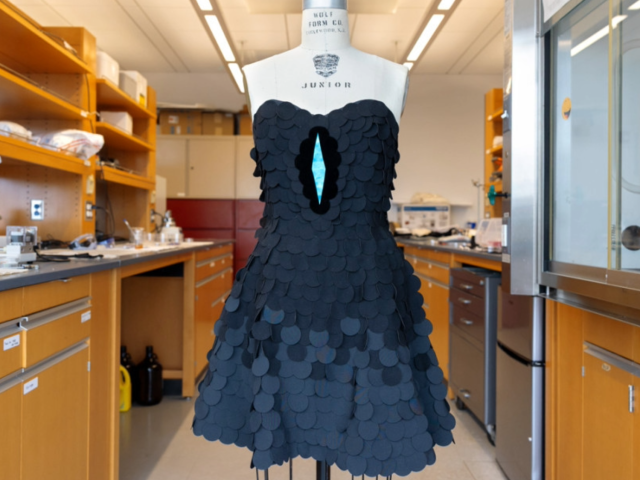 Ученые создали платье из самой темной ткани на планете