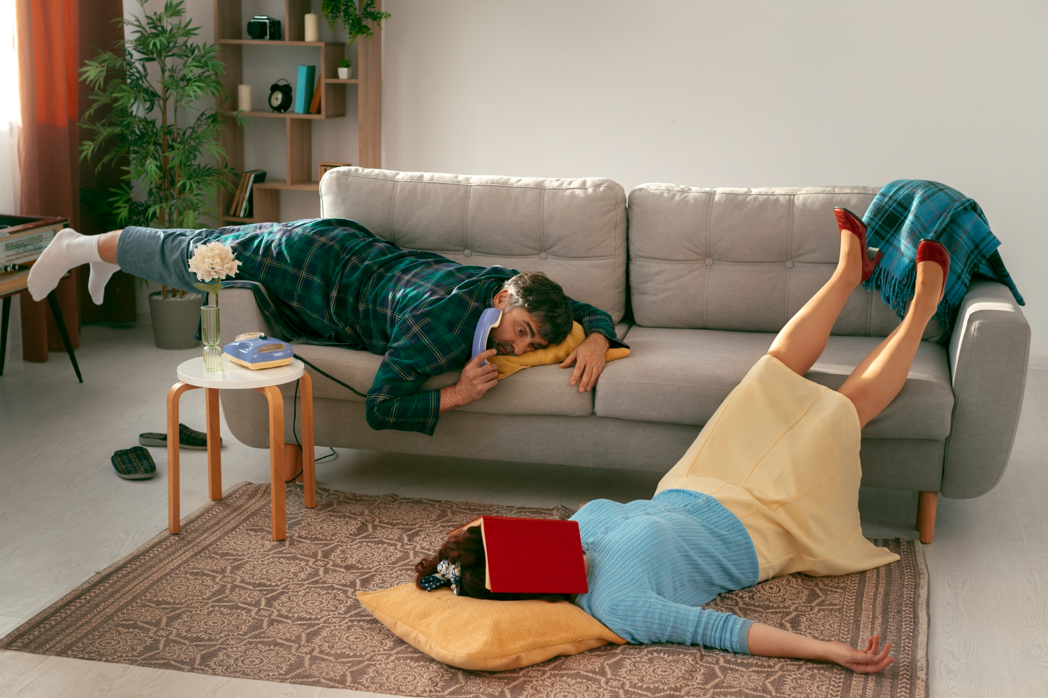 Ленивые мужчина и женщина