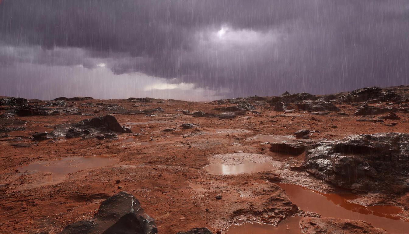 Марс, вода на Марсе, жизнь на Марсе, на Красной планете шли дожди