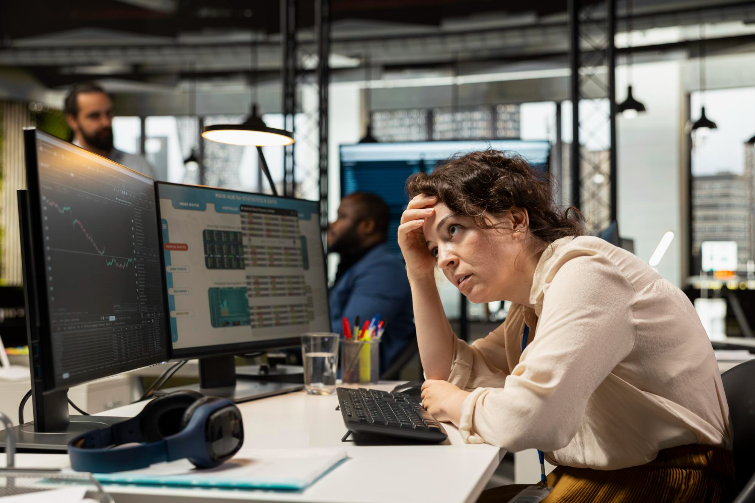 Уставшая сотрудница