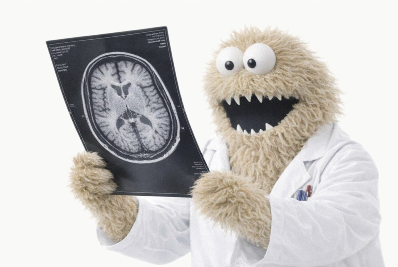 Мультяшный врач, снимок МРТ