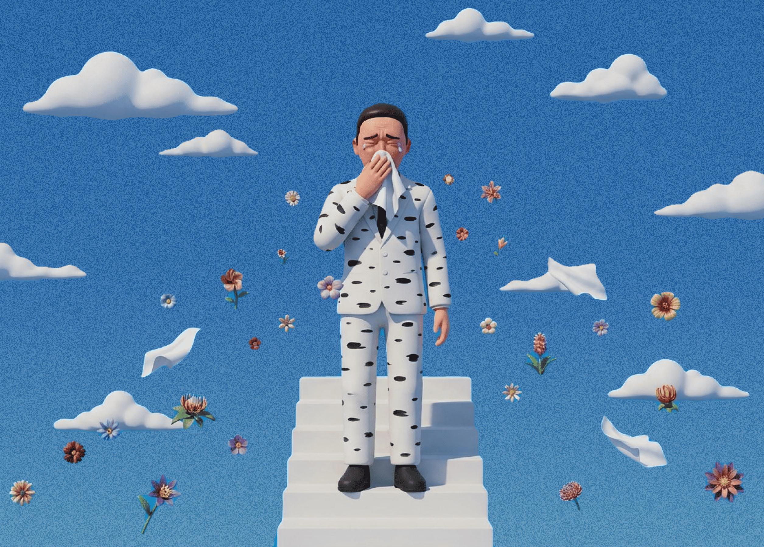 Человек сморкается