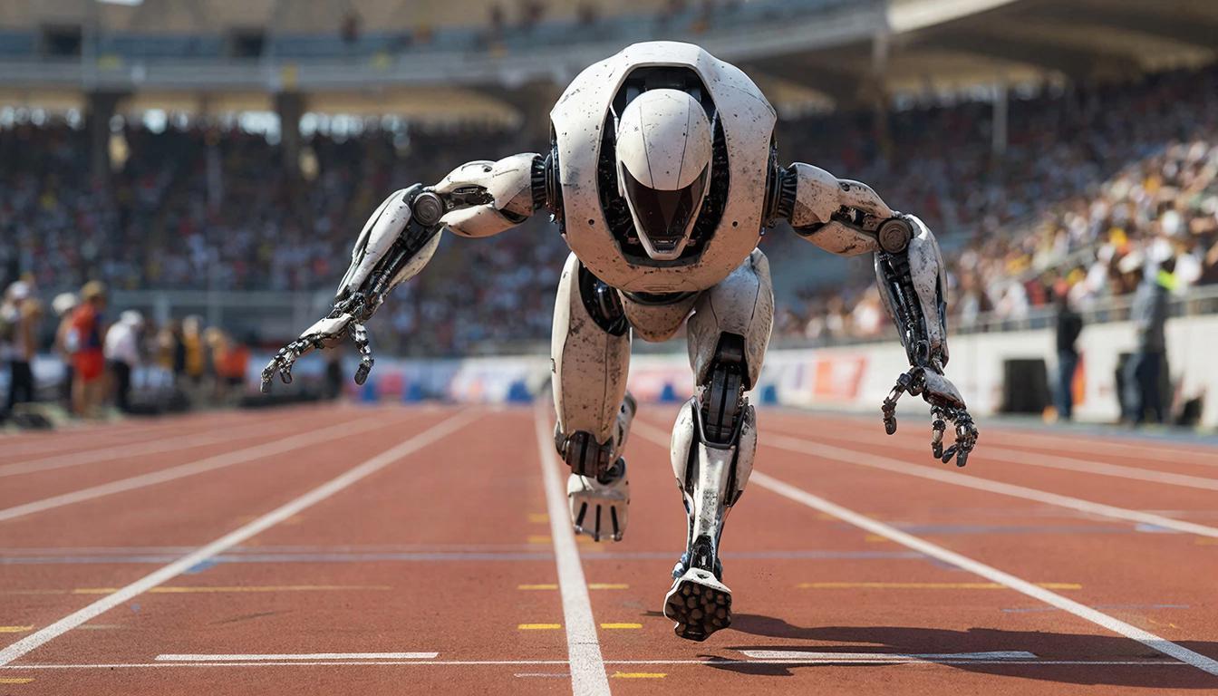 робот и бег, робот-бегун, спорт и роботы, полумарафон в Пекине