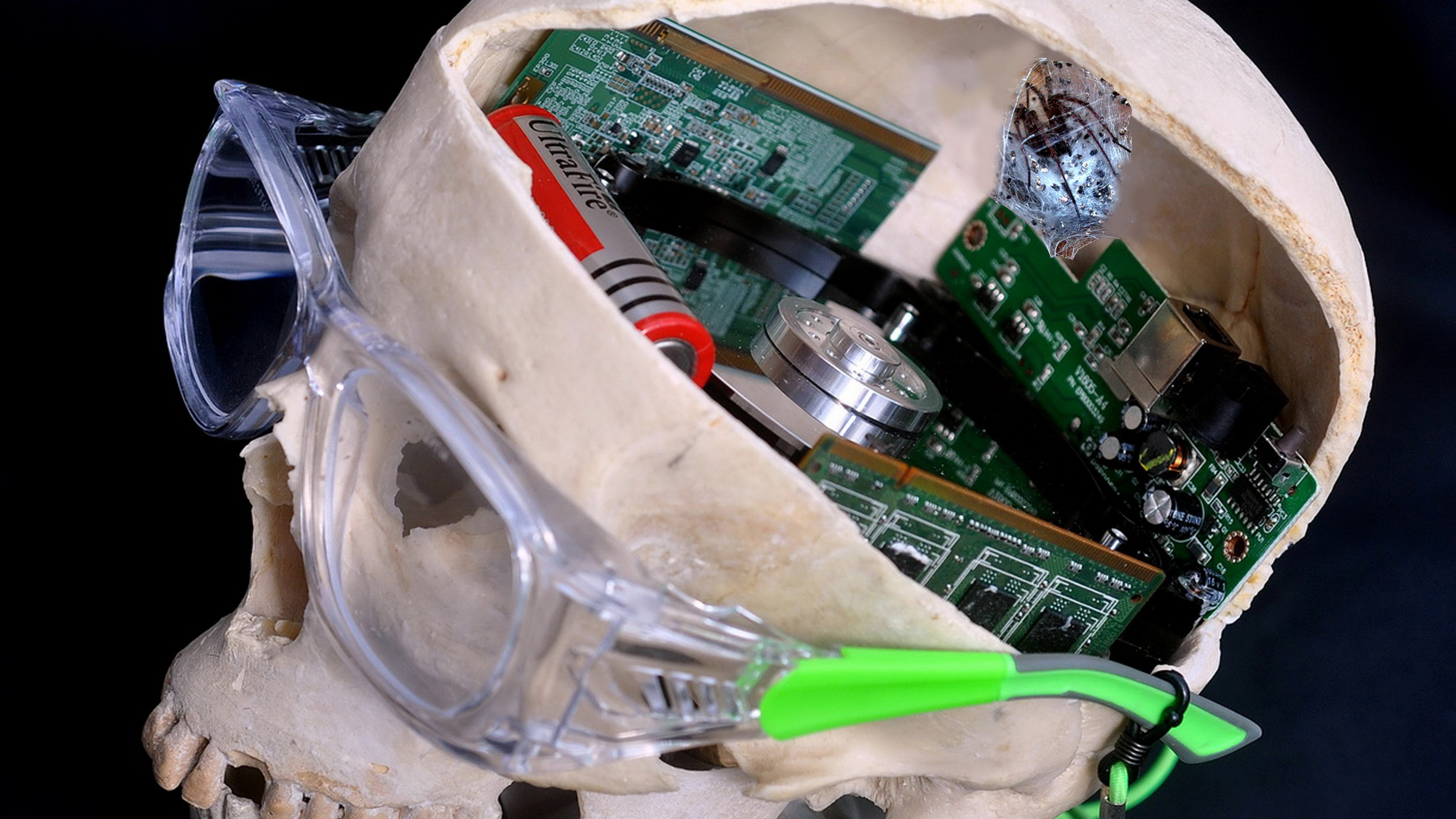 череп с микрочипами