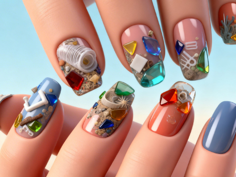 Экология на кончиках пальцев: как Наоми Аримото создает маникюр из океанского мусора