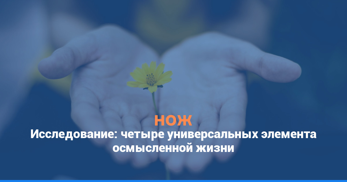 Исследование: четыре универсальных элемента осмысленной жизни