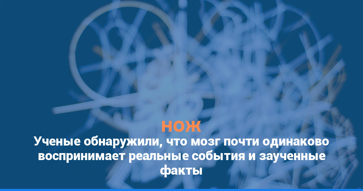 Ученые обнаружили, что мозг почти одинаково воспринимает реальные события и заученные факты