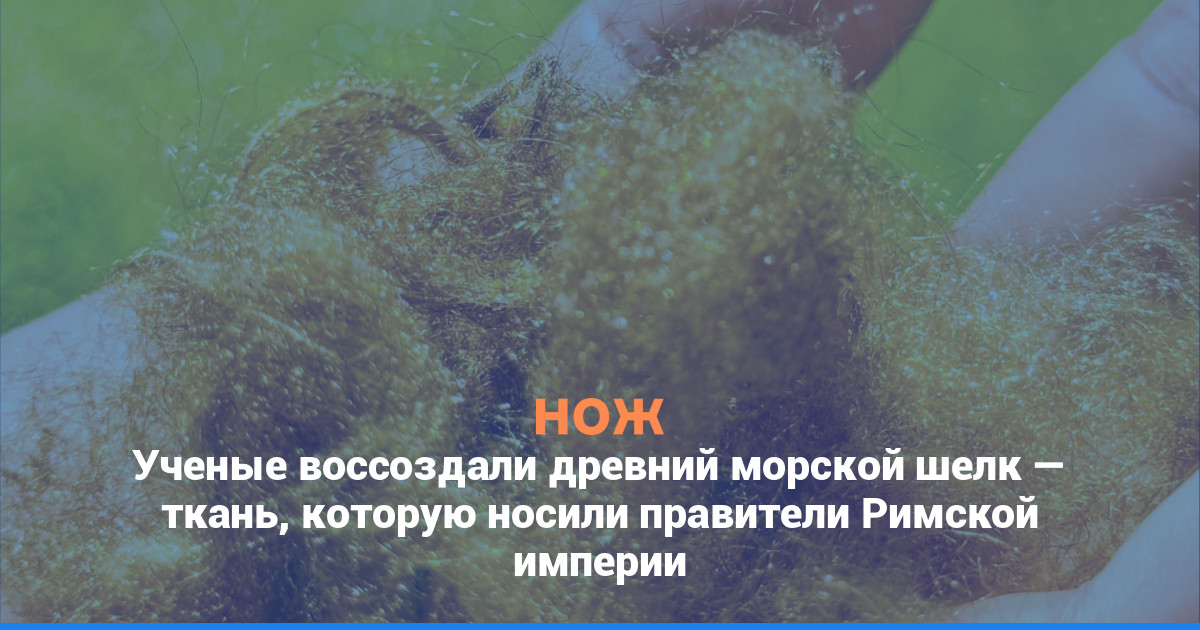 Ученые воссоздали древний морской шелк — ткань, которую носили правители Римской империи