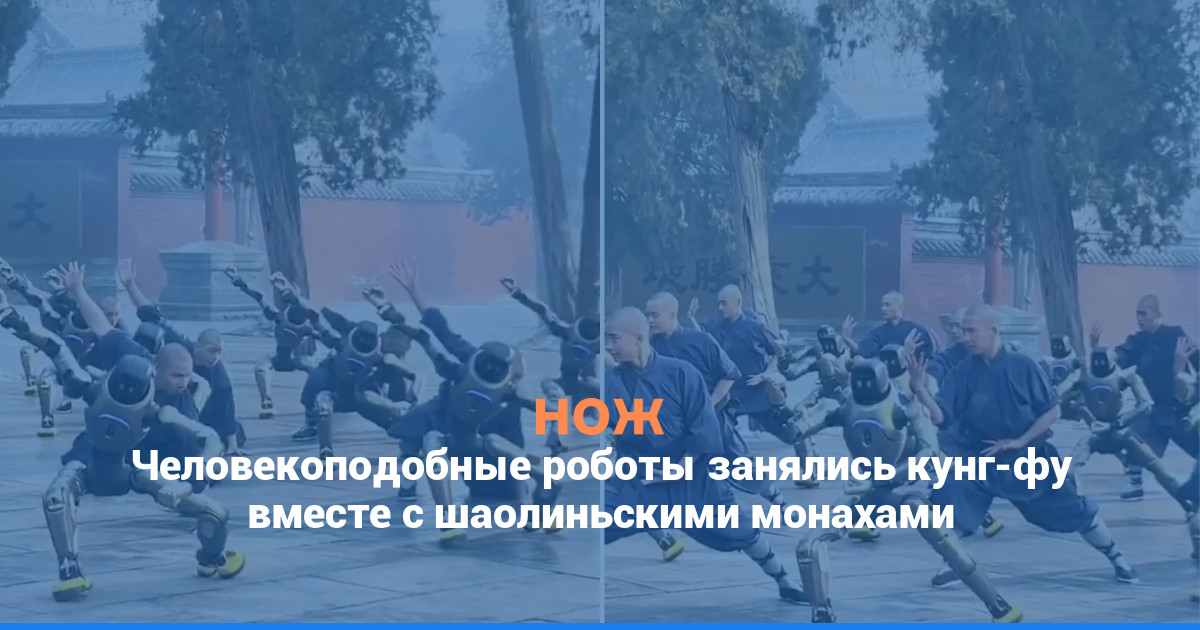 Человекоподобные роботы занялись кунг-фу вместе с шаолиньскими монахами