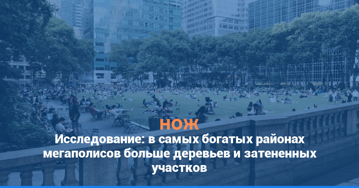 Исследование: в самых богатых районах мегаполисов больше деревьев и затененных участков