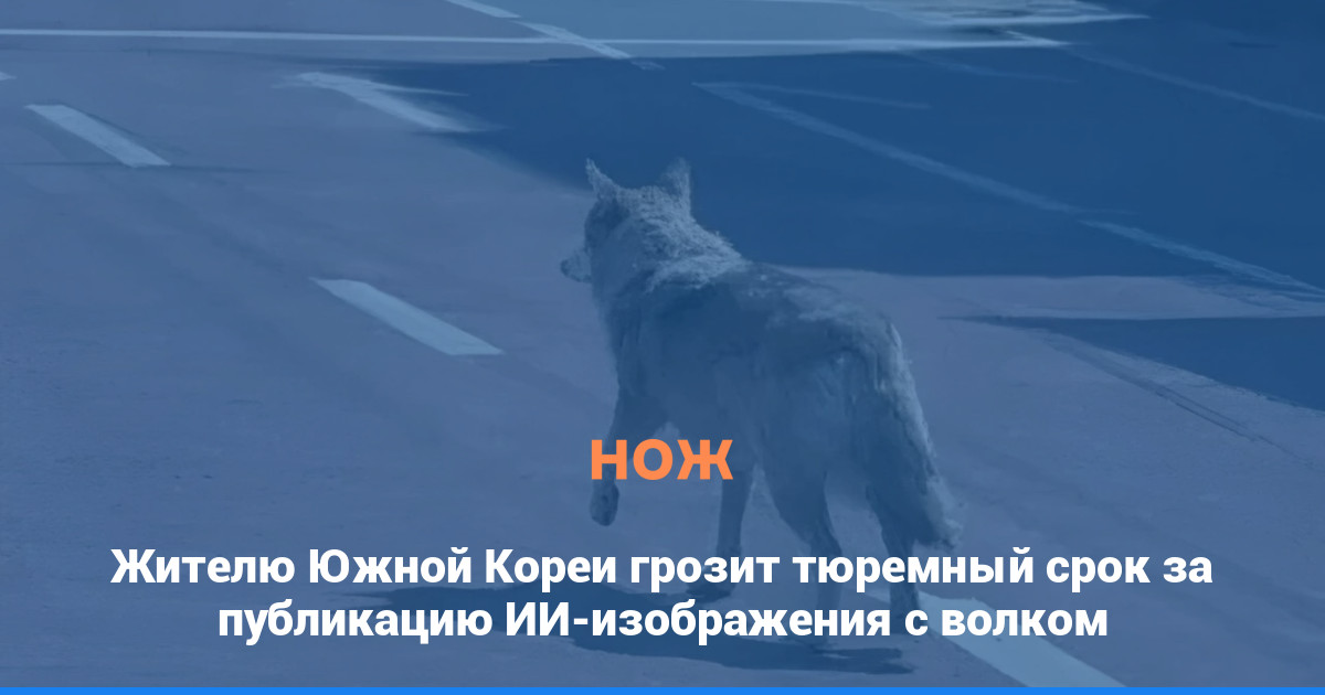 Жителю Южной Кореи грозит тюремный срок за публикацию ИИ-изображения с волком