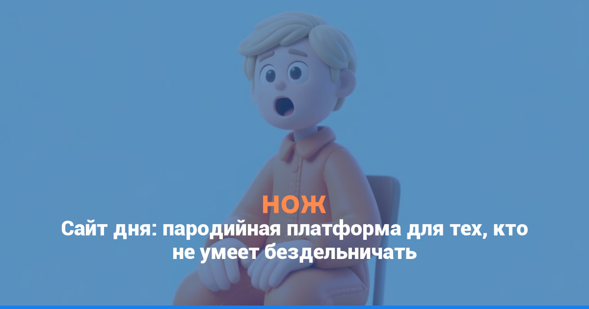 Сайт дня: пародийная платформа для тех, кто не умеет бездельничать