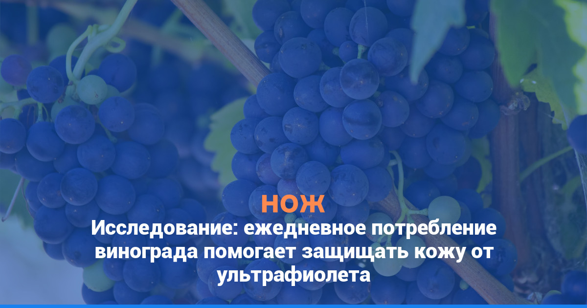 Исследование: ежедневное потребление винограда помогает защищать кожу от ультрафиолета