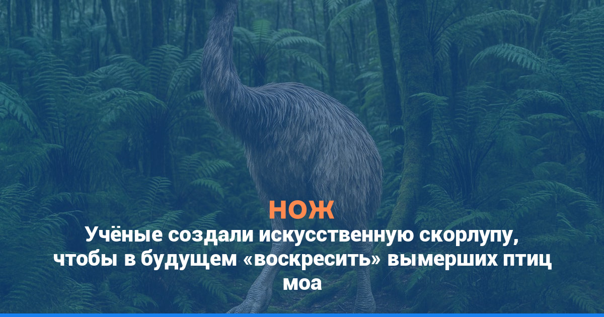 Учёные создали искусственную скорлупу, чтобы в будущем «воскресить» вымерших птиц моа