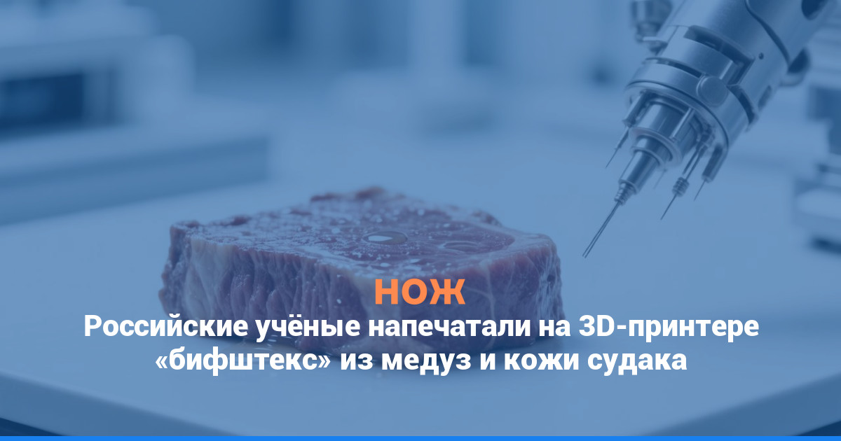 Российские учёные напечатали на 3D-принтере «бифштекс» из медуз и кожи судака