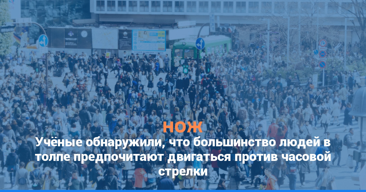 Учёные обнаружили, что большинство людей в толпе предпочитают двигаться против часовой стрелки