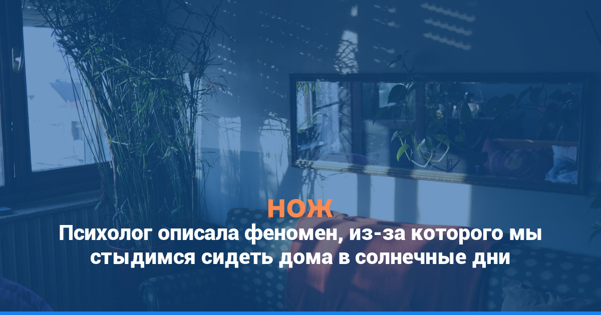 Психолог описала феномен, из-за которого мы стыдимся сидеть дома в солнечные дни